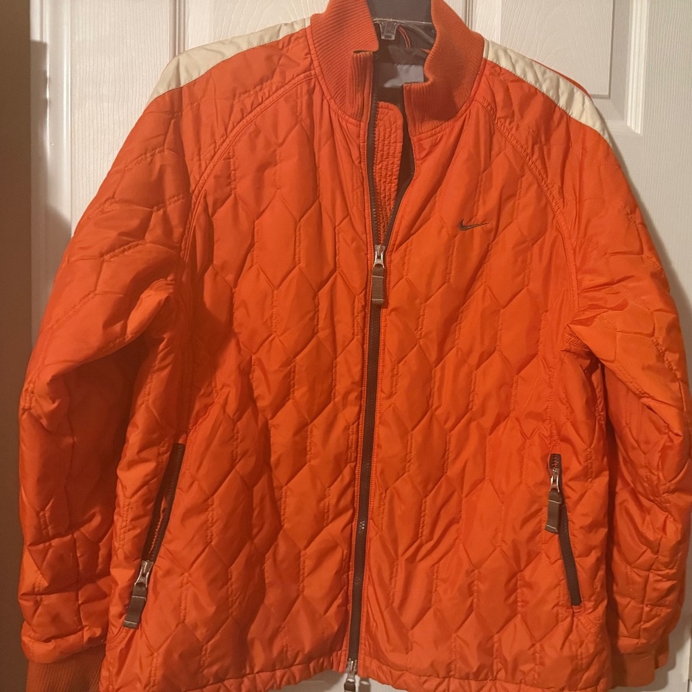 Men's Nike vintage quilted orange coat size XL